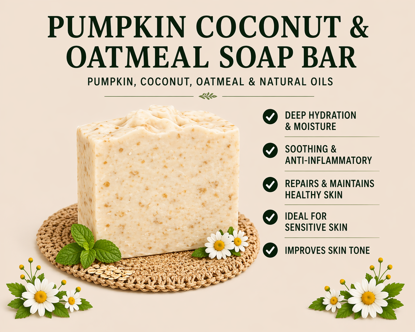 IRIE PUMPKIN COCONUT & OATMEAL SOAP BAR